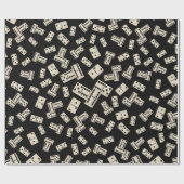 Schwarzes Dominomuster des Spaßes Geschenkpapier (Flach)