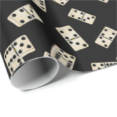 Schwarzes Dominomuster des Spaßes Geschenkpapier (Rolleneckpunkt)