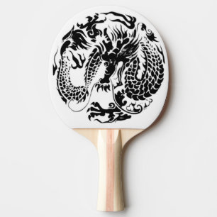 Schwarzes Drache-Klingeln Pong Paddel Tischtennis Schläger