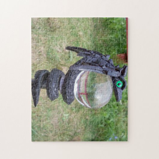 Schwarzes Drachekugelpuzzlespiel Puzzle (Vertikal)