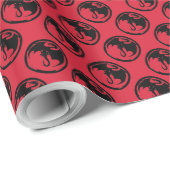 Schwarzes Drachenrotes glänzendes Papier, kleines  Geschenkpapier (Rolleneckpunkt)