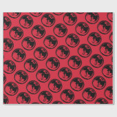 Schwarzes Drachenrotes glänzendes Verpackungsmediu Geschenkpapier (Flach)