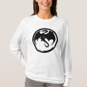 Schwarzes Drachenweibchen weißes, langärmeliges Sh T-Shirt (Vorderseite)