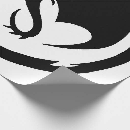 Schwarzes Drachenweißpapier mit weißer Matte Geschenkpapier (Ecke)