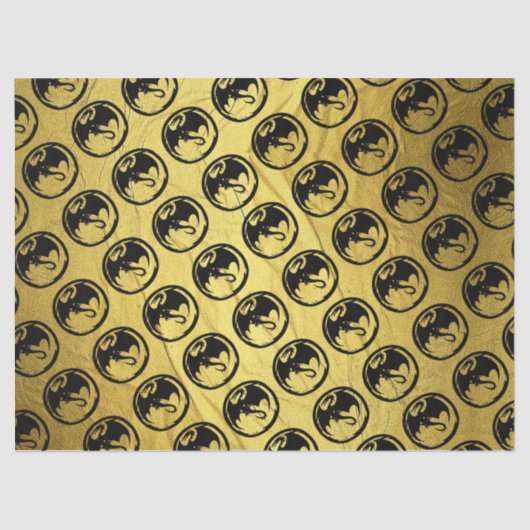 Schwarzes Dragon-Gold-Venengewebe-Papier-Medium Seidenpapier (Vorderseite)