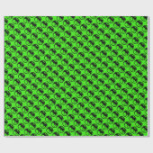 Schwarzes Dragon grünes, mattes Verpackungspapier Geschenkpapier (Flach)