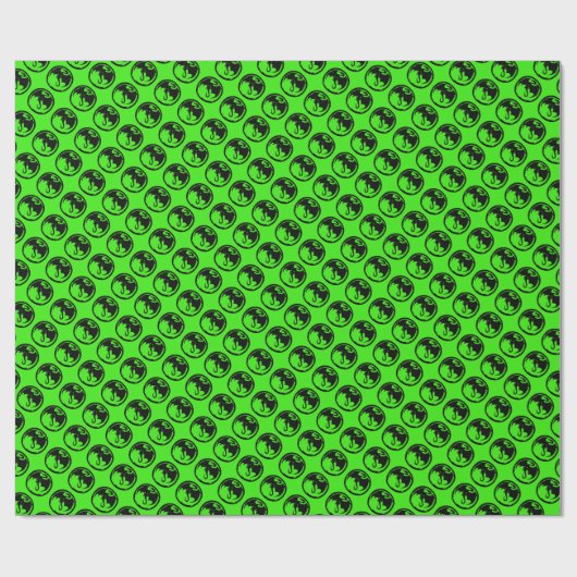 Schwarzes Dragon grünes, mattes Verpackungspapier  Geschenkpapier (Flach)