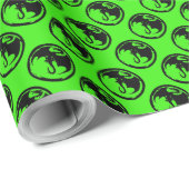 Schwarzes Dragon grünes, mattes Verpackungspapier Geschenkpapier (Rolleneckpunkt)