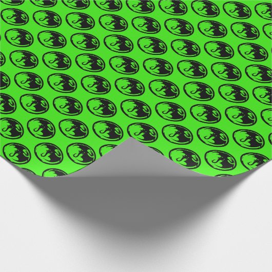 Schwarzes Dragon grünes, mattes Verpackungspapier Geschenkpapier (Ecke)