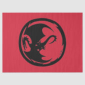 Schwarzes Dragon rotes Papier groß (Vorderseite)
