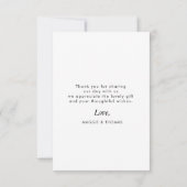Schwarzes Drehbuch für Neuvermählte Hochzeit-Foto Dankeskarte (Rückseite)