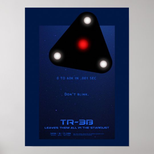 Schwarzes Dreieck Tr 3b Ufo Poster Zazzle De