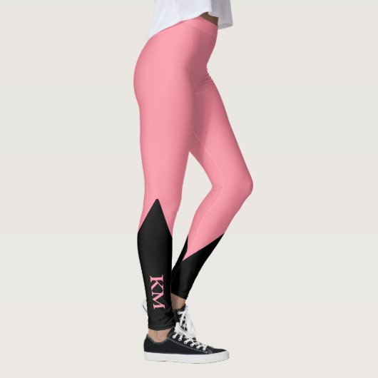 Schwarzes Dreieck | Ursprünglich | Lachs Rosa Legg Leggings (Rechts)