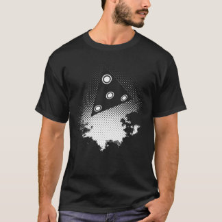 schwarzes Dreiecks-UFO T-Shirt