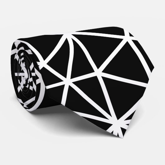 Schwarzes Dreiecksmuster Krawatte (Gerollt)