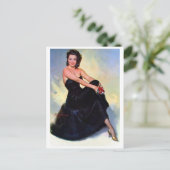 Schwarzes Dress Button nach oben Postkarte (Stehend Vorderseite)
