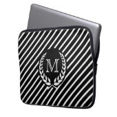 Schwarzes DS-Monogramm Laptopschutzhülle (Vorderseite Links)