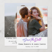 Schwarzes dunkles Foto Save the Date (Vorne/Hinten)