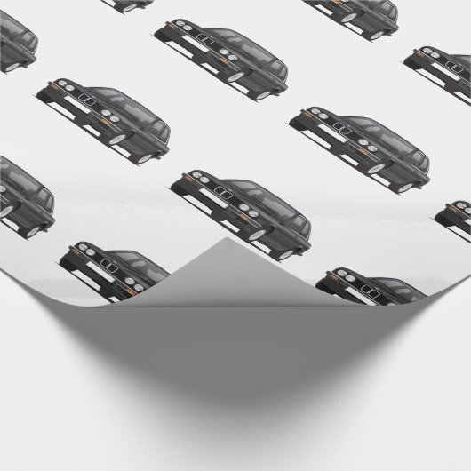 Schwarzes E30 3er Muster Geschenkpapier (Ecke)