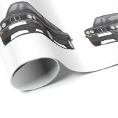 Schwarzes E30 3er Muster Geschenkpapier (Rolleneckpunkt)