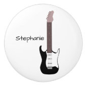 Schwarzes E-Gitarren-Design personalisiert Keramikknauf (Vorderseite)