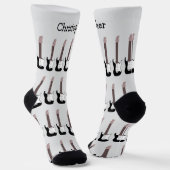 Schwarzes E-Gitarren-Design personalisiert Socken (Gewinkelt)