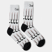 Schwarzes E-Gitarren-Design personalisiert Socken (Rechts)