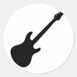 schwarzes E-Gitarrensymbol Runder Aufkleber