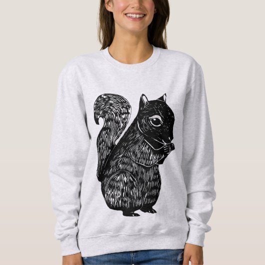 Schwarzes Eichhörnchen Frauenkraut Sweatshirt (Vorderseite)