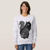 Schwarzes Eichhörnchen Frauenkraut Sweatshirt (Vorne ganz)