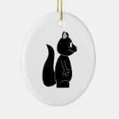 Schwarzes Eichhörnchen Keramik Ornament (Rechts)