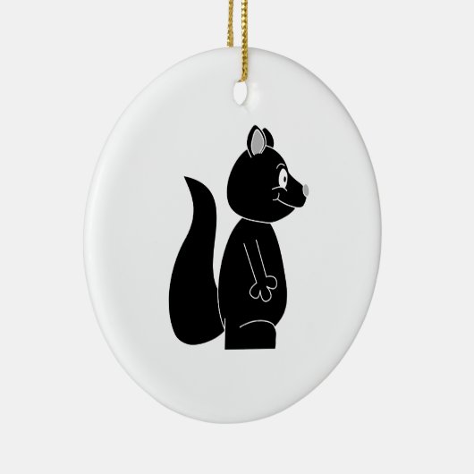 Schwarzes Eichhörnchen Keramik Ornament (Rechts)