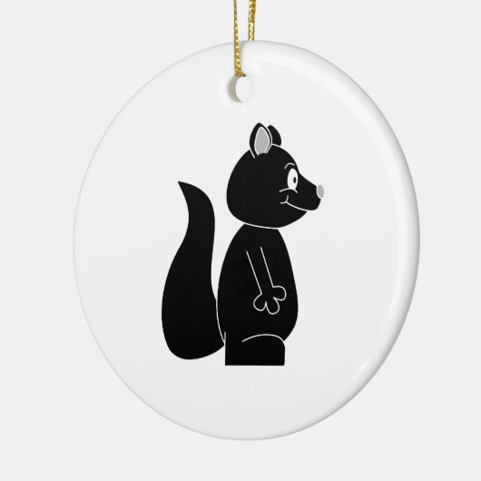 Schwarzes Eichhörnchen Keramik Ornament (Links)