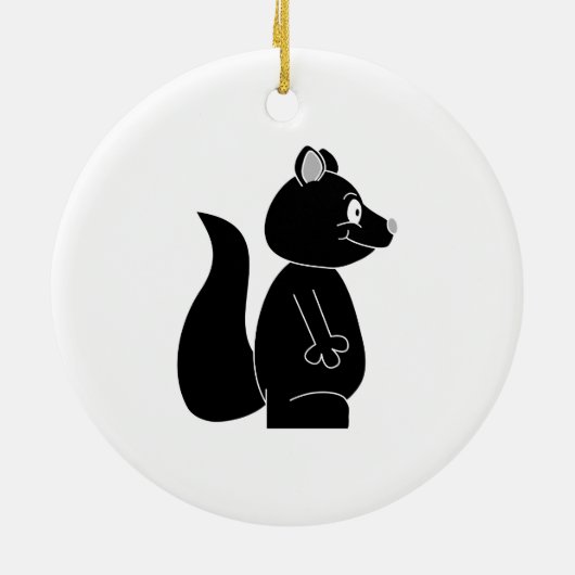 Schwarzes Eichhörnchen Keramik Ornament (Hinten)