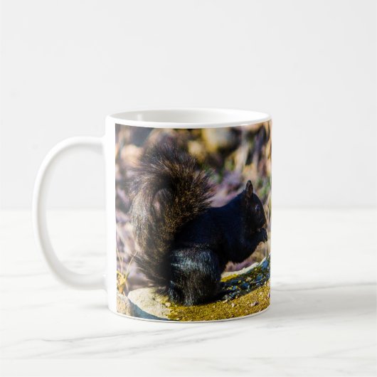 Schwarzes Eichhörnchen-Tasse Kaffeetasse (Links)