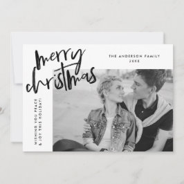 Schwarzes, einfach Merry Foto Feiertagskarte