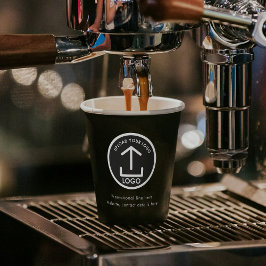 Schwarzes, einfaches Berufliches Firmenlogo und Te Pappbecher