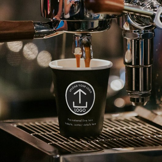 Schwarzes, einfaches Berufliches Firmenlogo und Te Pappbecher