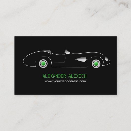 Schwarzes, einfaches elegantes Vorlagendesign Visitenkarte (Vorderseite)