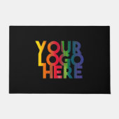 Schwarzes einfaches Firmenlogo Fußmatte (Vorderseite)