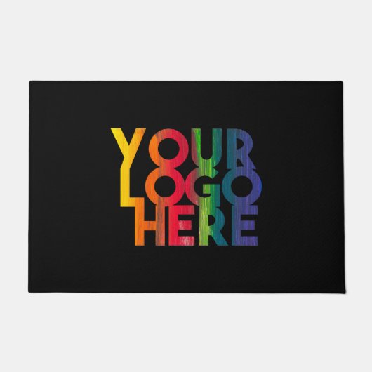 Schwarzes einfaches Firmenlogo Fußmatte (Vorderseite)