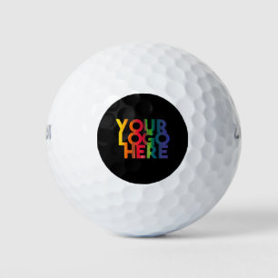 Schwarzes einfaches Firmenlogo Golfball