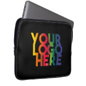 Schwarzes einfaches Firmenlogo Laptopschutzhülle (Vorne Rechts)