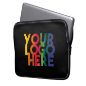 Schwarzes einfaches Firmenlogo Laptopschutzhülle (Vorderseite Links)