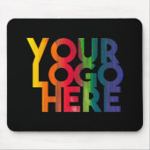 Schwarzes einfaches Firmenlogo Mousepad (Vorne)
