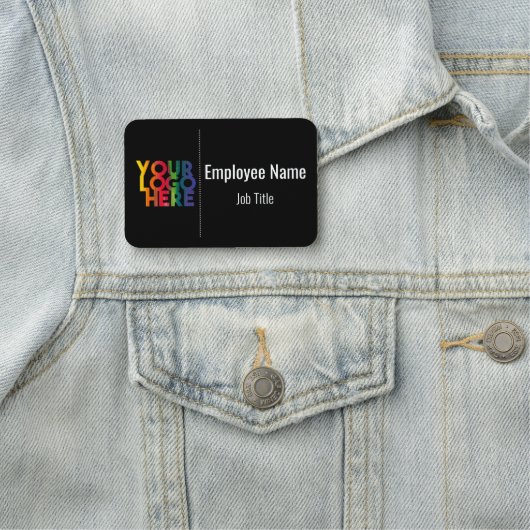 Schwarzes einfaches Firmenlogo Namensschild (Beispiel)