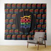 Schwarzes einfaches Firmenlogo Wandteppich (Beispiel (Horizontal))