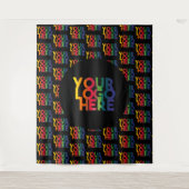 Schwarzes einfaches Firmenlogo Wandteppich (Vorderseite)