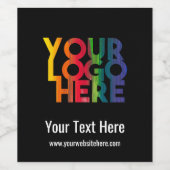 Schwarzes einfaches Firmenlogo Weinetikett (Einzelnes Label)