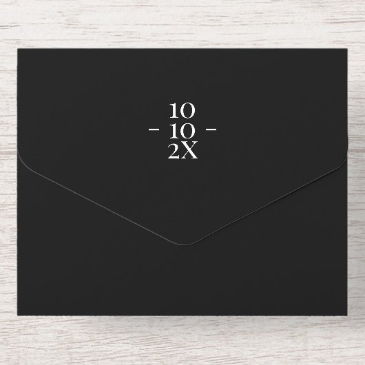 Schwarzes Einfaches Minimalistisches Silberstreife All-in-One-Einladung (Rückseite)